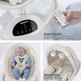 thumbnail image 6 of Babyomi Baby Swing for Infant, Electric Bluetooth Swing Rocker with 5 Sway Speeds& 10 nursery rhyme ,, beige, 6 of 7