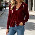thumbnail image 5 of Azrian Women’s Hooded Knit Button Front Cardigan, Long Sleeve Knit Jacket Sizes S-2XL, 5 of 9