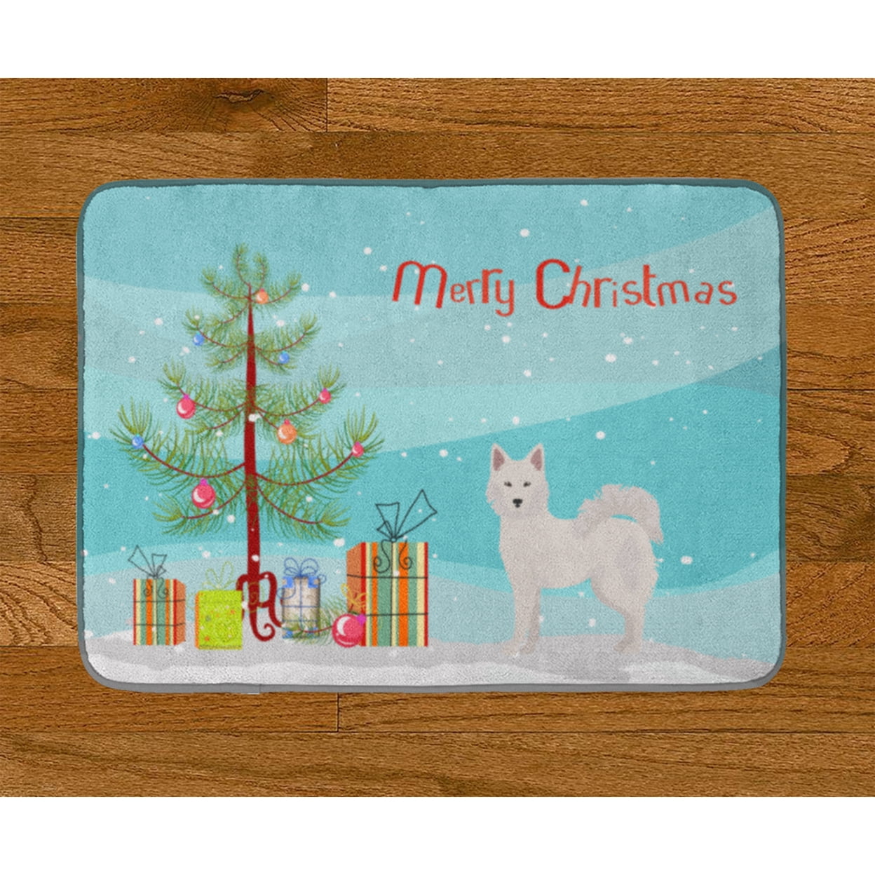 Danish Spitz Christmas Tree Machine Washable Memory Foam Mat