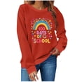 thumbnail image 2 of Xuyuer Women 100 Days of School Sweatshirt: Funny Teacher Shirts School Teaching Long Sleeves Teachers Gifts Tops Teacher Graphic T-Shirts School Days Tee Tops, 2 of 6