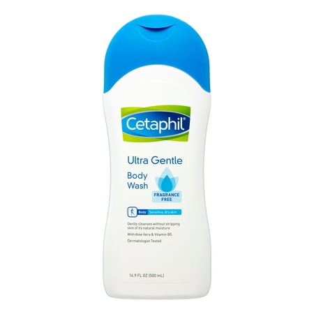 (3 pack) Cetaphil Ultra Gentle Body Wash, Fragrance Free, Sensitive Skin, All Skin Types, Hypoallergenic, Dermatologist Tested,
