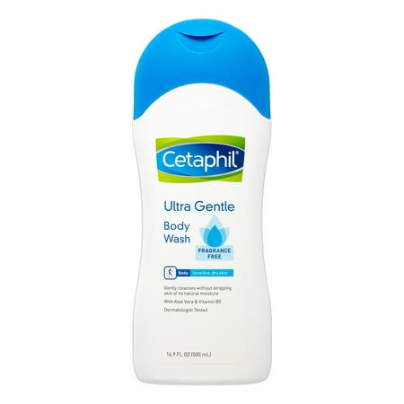 (3 pack) (3 pack) Cetaphil Ultra Gentle Body Wash, Fragrance Free, Sensitive Skin, All Skin Types, Hypoallergenic, Dermatologist Tested, 16.9oz