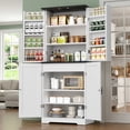 thumbnail image 2 of Walsunny Pantry Cabinets with Drawer Doors Shelves 67 Inches Tall Wooden Food Storage Cabinet Freestanding for Microwave Kitchen Storage Dining Room White, 2 of 8
