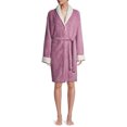 thumbnail image 2 of Blue Star Clothing Women's 3/4 Length Plush Robe with Sherpa Trim Collar & Cuffs, 2 of 6