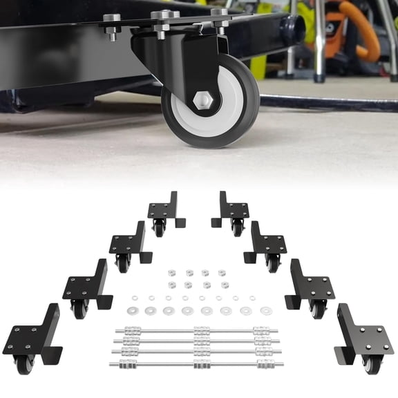 Transferable Caster Kit Compatible with Quickjack 7000TL/TLX, 6000ELX/EXT, 360° Swivel, Easy Mobility