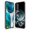 thumbnail image 3 of MUNDAZE Motorola Moto G Stylus 5G Shockproof Clear Hybrid Protective Phone Case Kawaii Manga Pink Cherry Blossom Full Moon Cover, 3 of 5