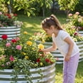 thumbnail image 5 of Land Guard  3Pack 4x4x1 ft Round Galvanized Raised Garden Bed Kit Metal Flower Box Large Planter Raised Beds Outdoor for Planting,Fruit,Herb-Sliver, 5 of 5
