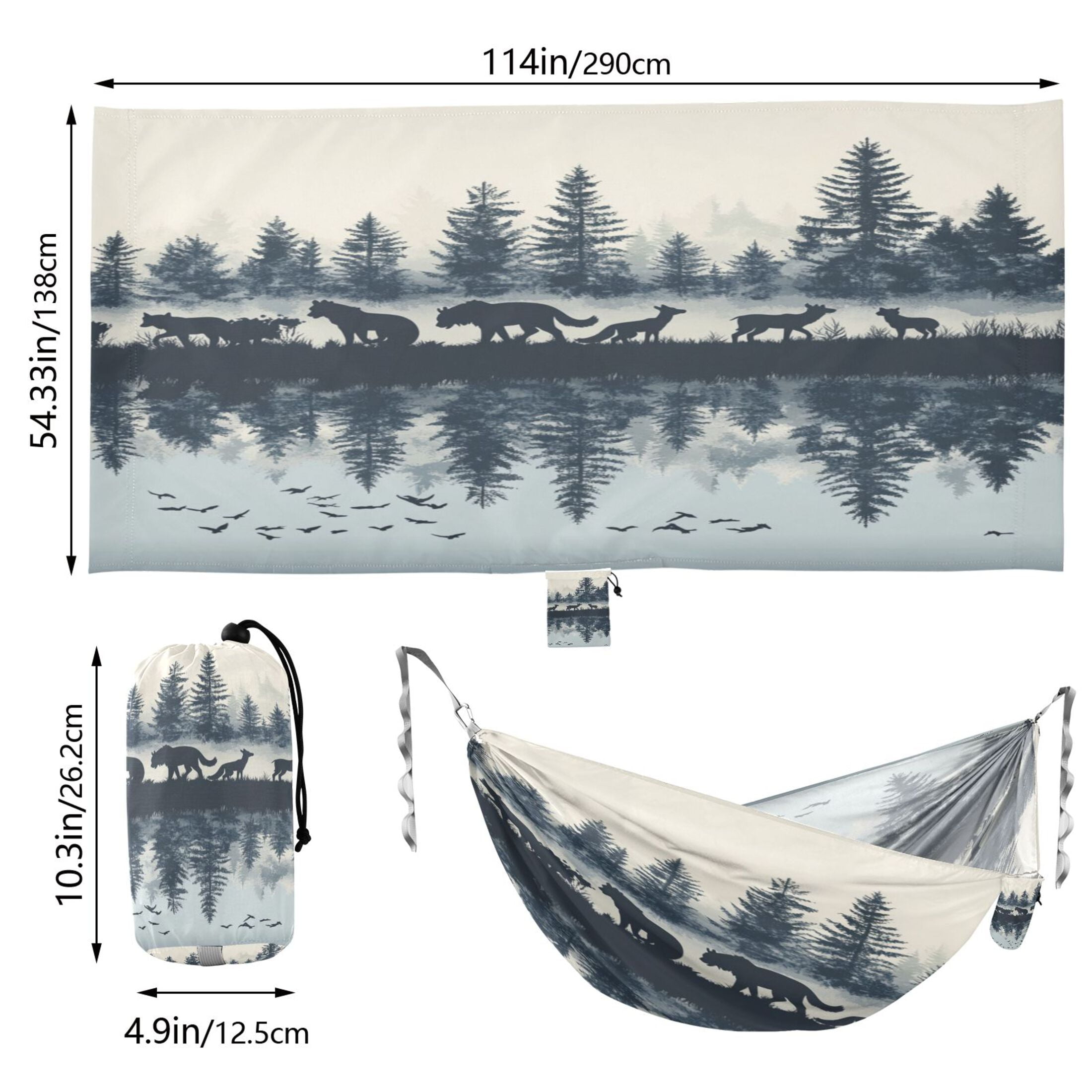 Hammock Camping Hammock Nylon Portable Hammock Travel Camping Hammock Forest Animals