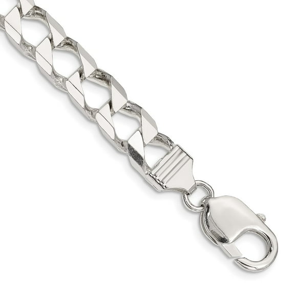 Primal Silver Sterling Silver 8.6mm Polished Open Curb Chain Bracelet