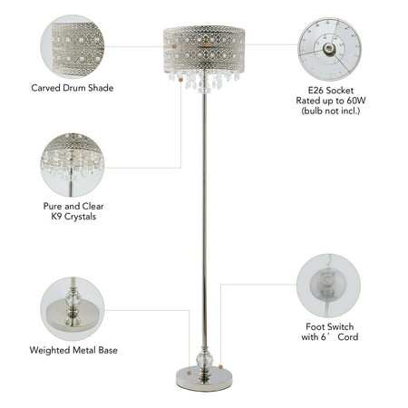 62 8 Bohemian Floor Lamp W Crystal Beads Silver Finish For Home Office More Canada 62 8 Bohemian Floor Lamp W Crystal, Bohemian Crystal Silver Floor Lamp