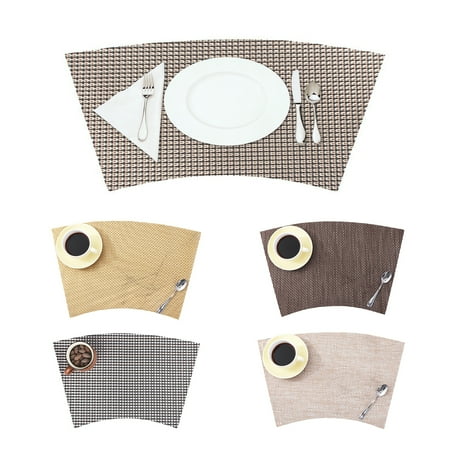 

Yanerim Kitchen Placemat Heat-Resistant Fan-shaped Placemat Non-slip Table Protection Mat for Home Decoration