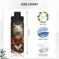 thumbnail image 3 of Honeii Haystack Meditating Cat Print 18OZ Sports Insulated Kettle,Double-Walled Stainless Steel Water Bottle with Leak-Proof Lid, Perfect for Outdoor, Sports, and Travel, 3 of 7