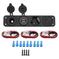 thumbnail image 1 of 4-in-1 On/Off Toggle Switch Panel Dual USB Charger Voltmeter for Car Boat Marine Truck Blue, 1 of 5