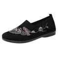 thumbnail image 5 of Women's Orthopedic Loafers Shoes Lightweight Knit Butterfly Embroidered Slip on Comfortable Walking Shoes with Arch Support Black Size 7.5, 5 of 5
