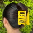 thumbnail image 3 of Overstimulated Caution Sign Hair Claw Clip, Yellow Caution Hair Clip, Hold On Partner Im Over Stimulated, Funny Hairs Claw Clips, Strong Grip Claws Clips for Thick Hairs, 3 of 7