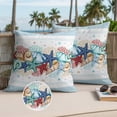 thumbnail image 3 of Sky Blue Ocean Starfish Outdoor Pillow Covers 18x18 Set of 2,Waterproof Patio Throw Pillowcase Protectors,Summer Coastal Coral Conch Decorative Pillow Shams Cushion Covers for Seat Bed Couch Sofa, 3 of 8