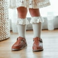 thumbnail image 5 of Baby Girls Knee High Socks Kids Toddler Tube Ruffled Stockings Little Girl's Lace Heelless Socks, 5 of 6