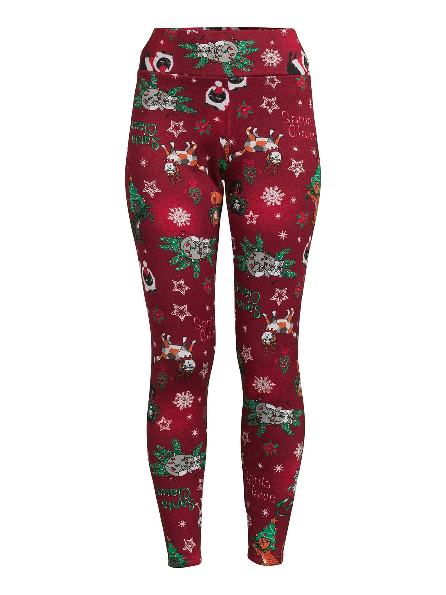 No Boundaries Women's Juniors Christmas Faux Fur Leggings 