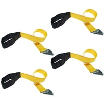 4 Pack 36” x 2” Single-Loop Driver Assist Strap with 12” Loop Handle, 320 lbs WLL / 960 lbs Break Strength – For Truck, Cargo Trailers – Yellow/Black