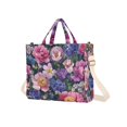 thumbnail image 7 of FORMRS Womens Corduroy Tote Bag Crossbody Shoulder Handbag with Pocket, Soft Pinks Flowers, 7 of 7