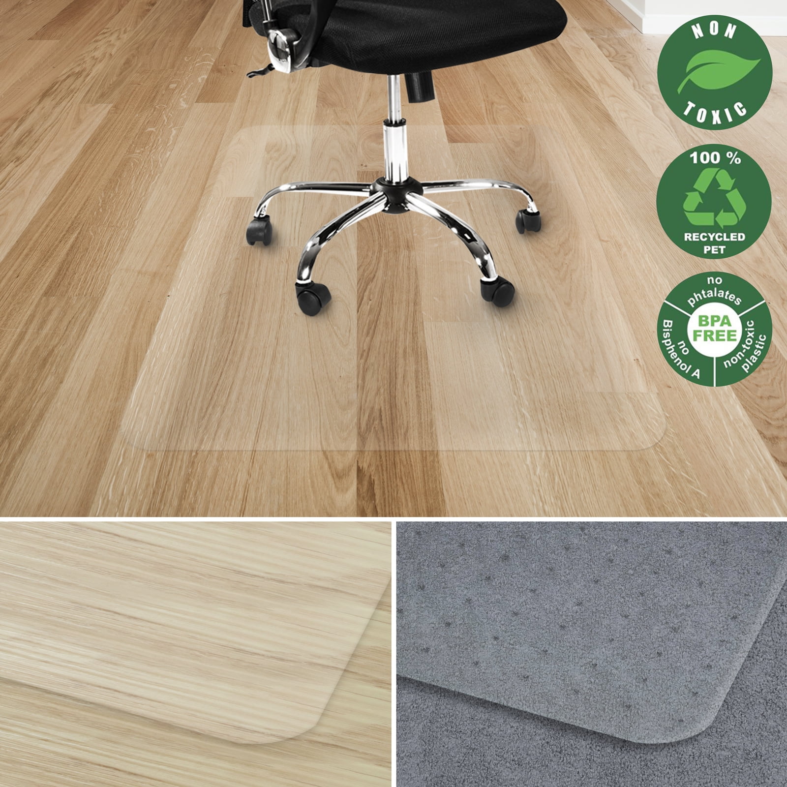 Phthalate and Odor Free Office Chair Mat for Hardwood Floor Multiple Sizes Available- 40 x 48 BPA Opaque Office Floor Mat