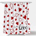 thumbnail image 4 of Valentine''s Day Shower Curtain Red White Love Heart Romantic Sweetheart Sweet Couple Lover Theme Holiday Bathroom Curtains Decor with Hooks, 4 of 4