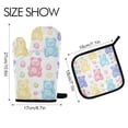 thumbnail image 2 of Yayeee Oven Mitts and Pot Holder Set of 2 Heat Resistant Kitchen Gloves Baking Hot Pad, Colorful Gummy Bears Pattern, 2 of 5