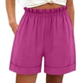 thumbnail image 2 of ByworldtasicNo Boundaries Summer Shorts for Women Casual Ruffle Drawstring High Waist Wide Leg Comfy Lounge Shorts, 2 of 5