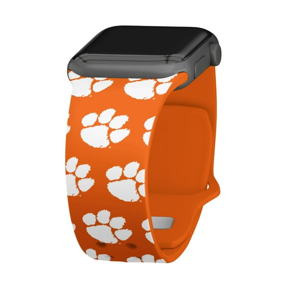 Clemson HD Repeating Logo Unisex Watch Band for Apple Watch - 42/44/45/49mm(46mm Series 10/11) Long by Affinity Bands