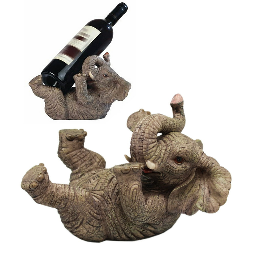 Decorative Back Laying Elephant Wine Bottle Holder - Walmart.com ...