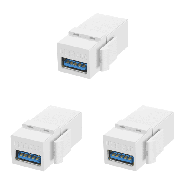 USB 3.0 Keystone Jack Inserta Adaptador Conector A (blanco)