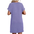 thumbnail image 2 of CALIPESSA Womens Tshirt Dress Summer 2024 Button Down Loose Casual Vacation Ribbed Dresses Blue S, 2 of 5