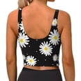 thumbnail image 3 of Kdxio Daisies Flowers Print Workout Crop Tank Top for Women Racerback Yoga Tank Tops Athletic Sports Shirts Exercise Undershirts, 3 of 9