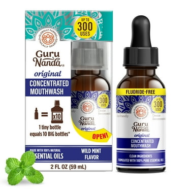 GuruNanda Concentrated Mouthwash - Travel Size - Wild Mint Flavor, 2 fl. oz