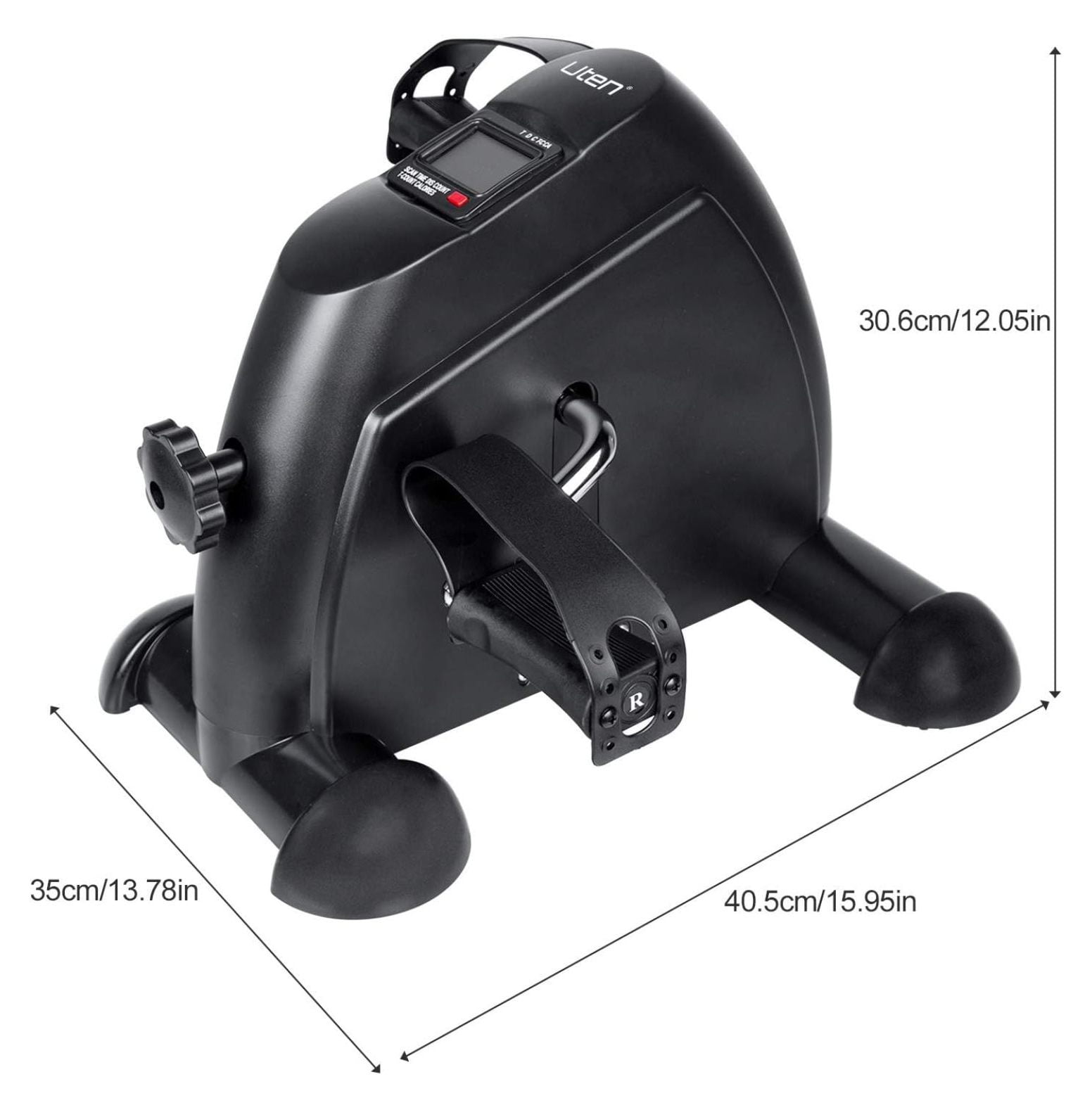 Mini Exercise Bike, Under Desk Pedal Exerciser Arm and Leg Exercise Cycle Bike with LCD Screen Displays (Black)