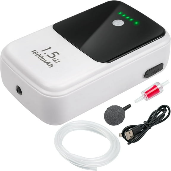 Ghosthorn Silent Dual Operating Mode Rechargeable Aerator for Fish, Large Capacity Aquarium Air Pump with Universal Clip for Most Bait Buckets，gift for mother or father