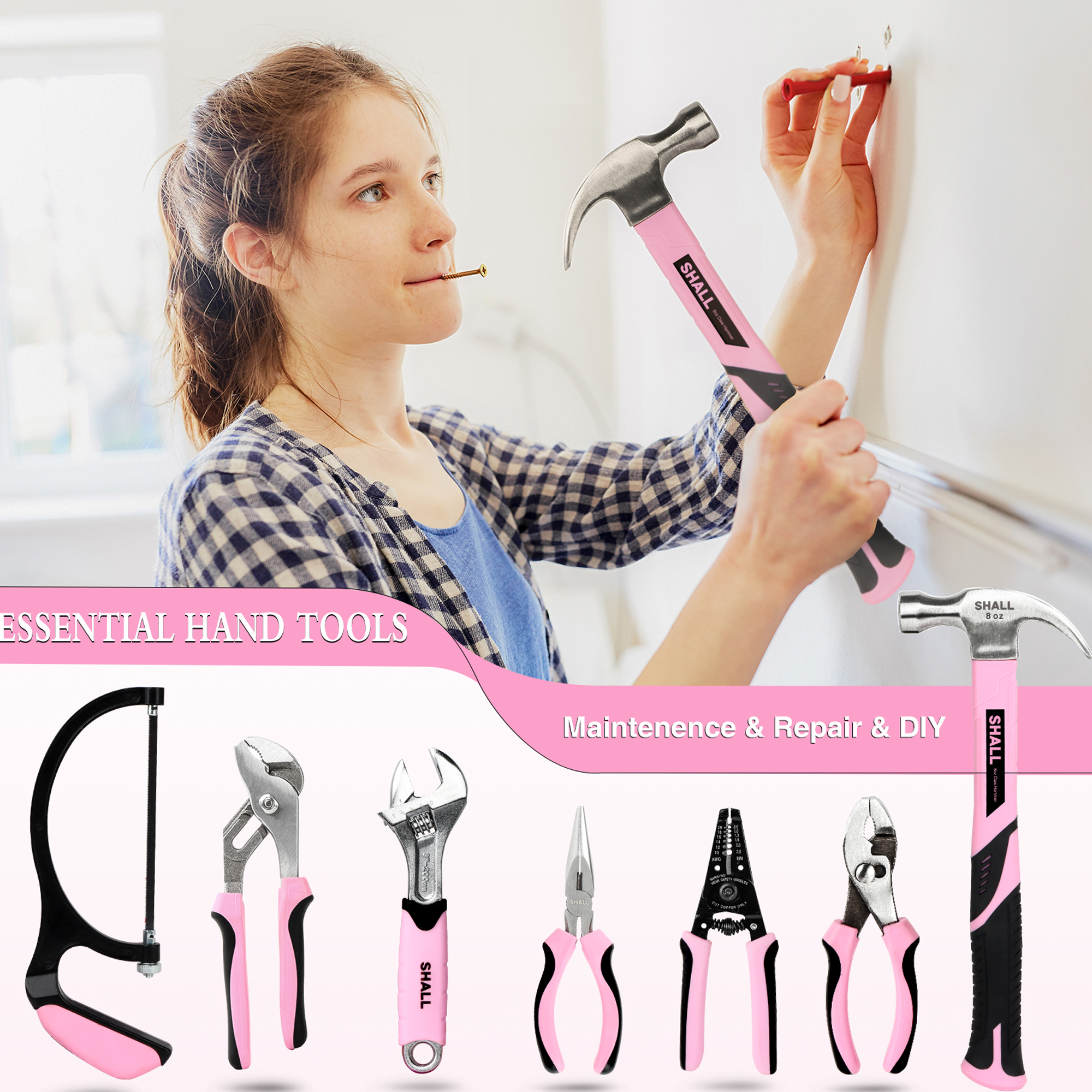 SHALL 246-Piece Pink Tool Set with Large Tool Bag Organizer photo 2