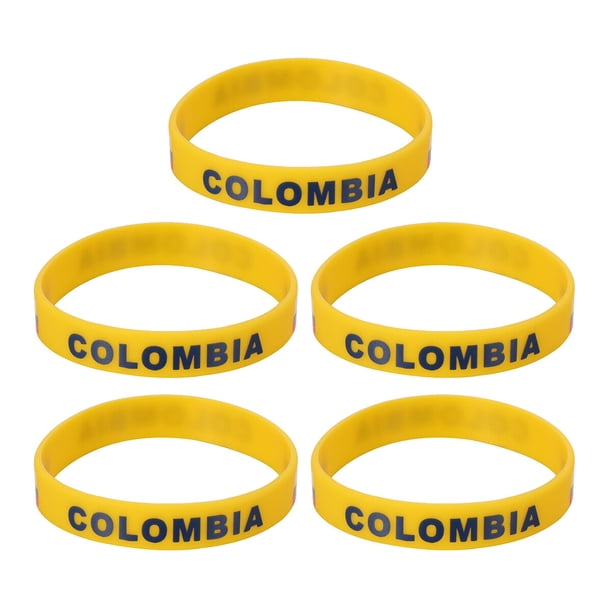 EeaseMX Pulsera deportiva de silicona con estampado de bandera de país, 5 unidades, elegante, para partidos de fútbol.