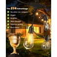 thumbnail image 5 of BeatiNeon Outdoor String Lights, 48 Feet S14 LED Patio Lights with 16 Edison Plastic Bulbs(1 Spare), Waterproof Connectable Hanging Lights for Backyard Porch Balcony Party Decor,E26 Socket Base, 5 of 11