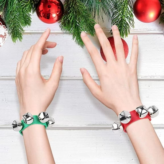 Rkxzt Wrist Bell,Jingle Bells Wrist Bracelet 2 Pack Percussion Instruments with 4 Bells for Party Christmas,Tools&Home Improvement