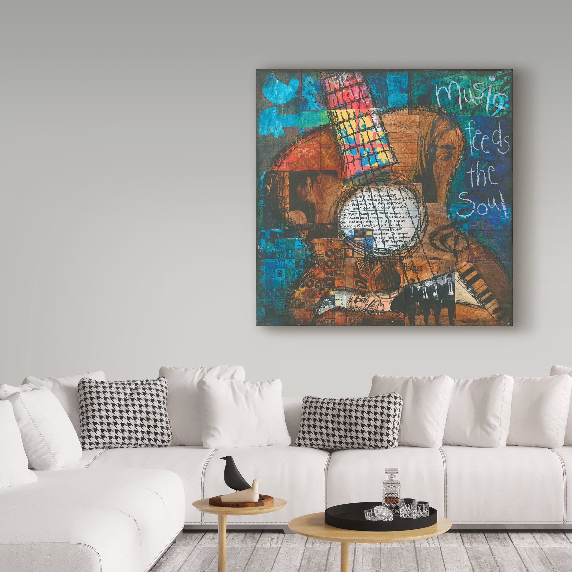 Jennifer Mccully 'Music Feeds The Soul - Guitar' Canvas Art