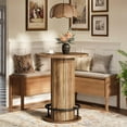 thumbnail image 5 of 39.4" H Small Dining Table, Round Circle Kitchen Table with Wood Strip Base and Footrest(1pc), 5 of 5