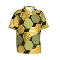 thumbnail image 2 of Uemuo Bee honey Printed Regular Fit Short Sleeve Casual Hawaiian Shirt for Men,Aloha shirt,Tropical shirt,Floral print shirt,Vacation Beach shirt-Large, 2 of 9