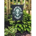 thumbnail image 2 of SIDONKU Cartoon Alien Face Humanoid Head Futuristic Space Invader Paranormal Fantasy Emblem Spaceship Garden Flag Decorative Flag House Banner 28x40 inch, 2 of 2