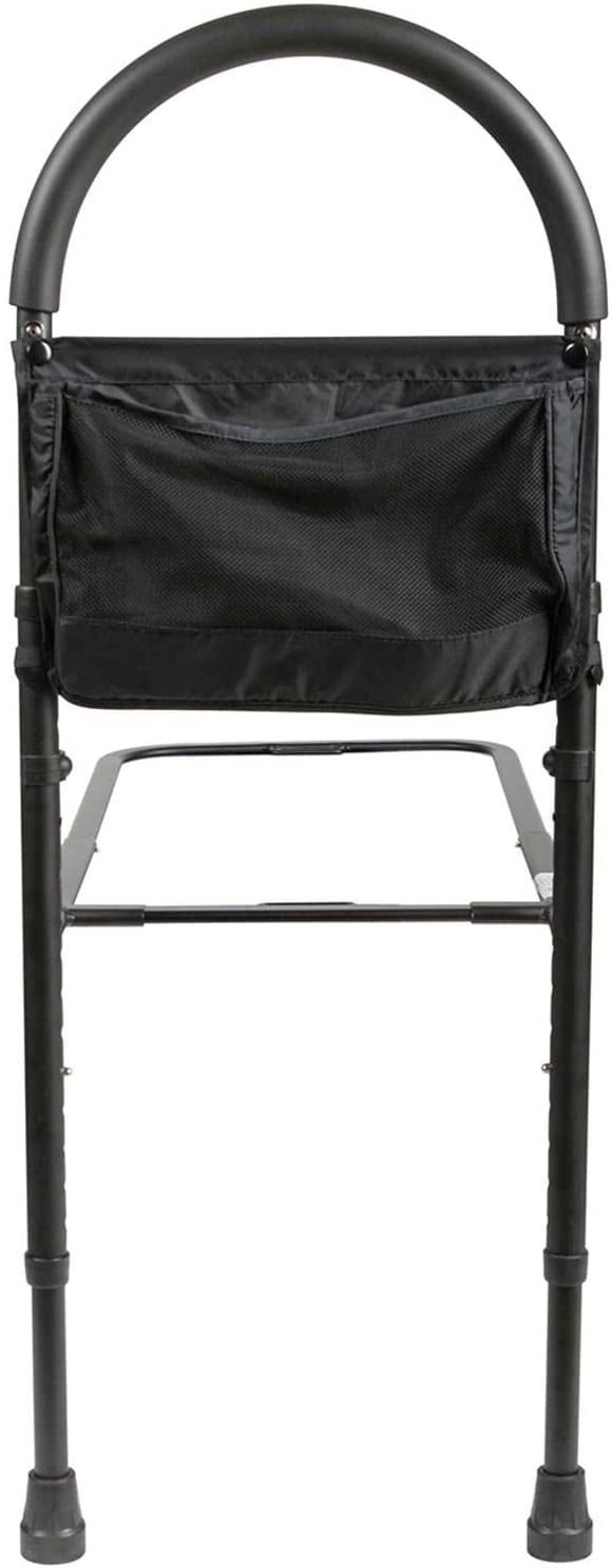 Medline Bed Assist Bar with Storage Pocket, Height Adjustable Bed Rail