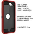 thumbnail image 4 of Petocase for iPhone SE 2022/2020 Case,Built-in Screen Protector Shockproof Dust/Drop Proof 3 in 1 Full Body Rugged Heavy Duty Durable Cover,Red/Black, 4 of 7