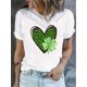 thumbnail image 1 of Camiseta De Mujer Ligera Y Suave VeranoLadies Fashion Love, Lucky Four-leaf Clover Print Short-sleeved Round Neck T-shirtFather's Day, MothCamisetas de verano para mujer, manga corta, cuello redondo, 1 of 7