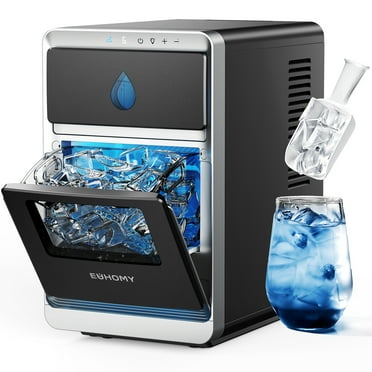 EUHOMY Crescent Ice Maker, 30Lbs/24H, Countertop LunaArc Ice Machine with Auto Cleaning, Slow Melt Ice
