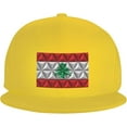 Adjustable Lebanon Flag with Polygonal Effect Snapback Hat for Men