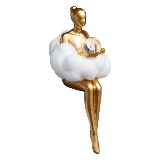 Estatua artística decorativa, estatua de personaje, chica nube, regalo de Navidad, figura coleccionable sosteniendo la pelota
